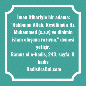   İman itibariyle bir adama: 