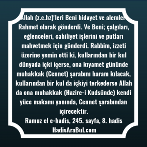   Allah (z.c.hz)'leri Beni hidayet ve ... hadisi