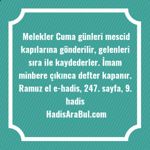   Melekler Cuma günleri mescid kapılarına ... hadisi şerifi