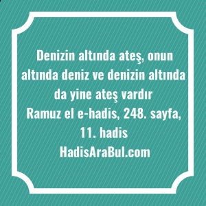   Denizin altında ateş, onun altında ... hadisi şerifi