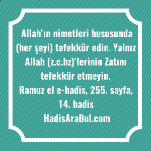   Allah'ın nimetleri hususunda (her şeyi) ... hadisinin tamamı