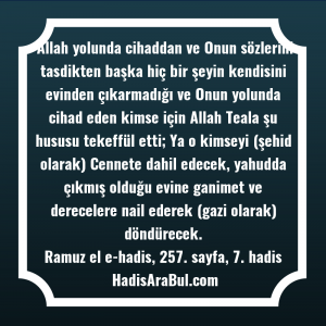   Allah yolunda cihaddan ve Onun ... hadisi şerifi