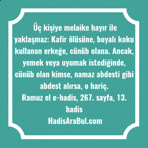   Üç kişiye melaike hayır ile ... hadisi