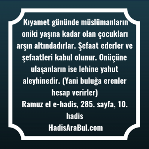   Kıyamet gününde müslümanların oniki yaşına ... hadisinin tamamı