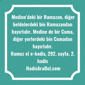   Medine'deki bir Ramazan, diğer beldelerdeki ... hadisi