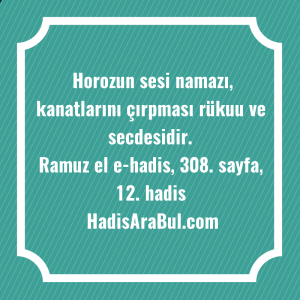   Horozun sesi namazı, kanatlarını çırpması ... hadisi