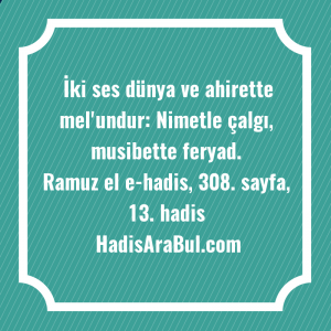   İki ses dünya ve ahirette ... hadisi şerifi