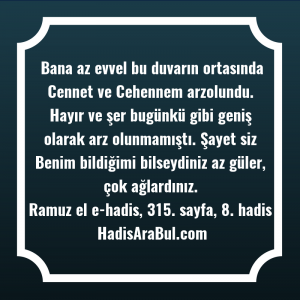   Bana az evvel bu duvarın ... ile başlayan hadis