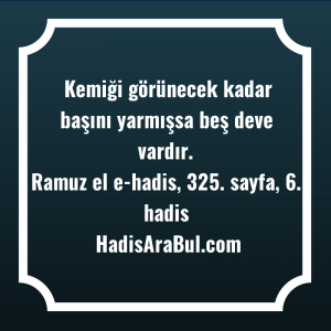   Kemiği görünecek kadar başını yarmışsa ... ile başlayan hadis