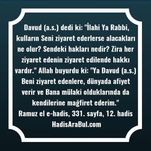 Davud (a.s.) dedi ki: