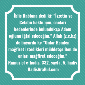   İblis Rabbına dedi ki: 