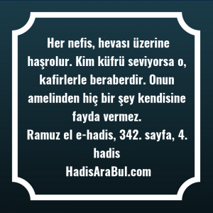   Her nefis, hevası üzerine haşrolur. ... hadisinin tamamı