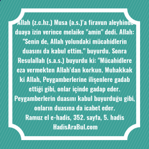   Allah (z.c.hz.) Musa (a.s.)'a firavun ... hadisi