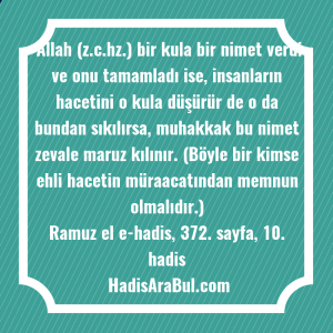   Allah (z.c.hz.) bir kula bir ... hadisinin tamamı