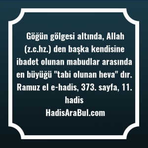   Göğün gölgesi altında, Allah (z.c.hz.) ... hadisi şerifi