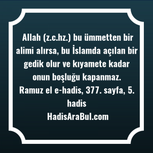   Allah (z.c.hz.) bu ümmetten bir ... hadisi