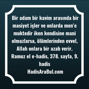   Bir adam bir kavim arasında ... hadisi