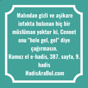   Malından gizli ve aşikare infakta ... hadisi