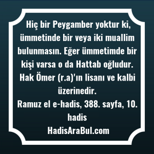   Hiç bir Peygamber yoktur ki, ... hadisi şerifi