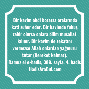   Bir kavim ahdi bozarsa aralarında ... hadisi