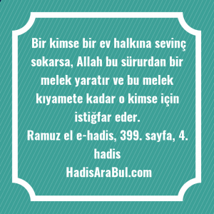   Bir kimse bir ev halkına ... hadisi