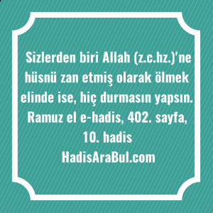   Sizlerden biri Allah (z.c.hz.)'ne hüsnü ... hadisi şerifi