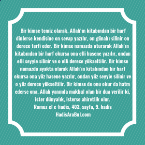   Bir kimse temiz olarak, Allah'ın ... hadisi