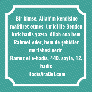   Bir kimse, Allah'ın kendisine mağfiret ... hadisi