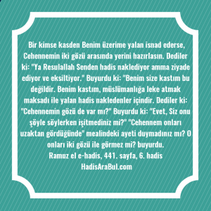   Bir kimse kasden Benim üzerime ... ile başlayan hadis