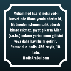   Muhammed (s.a.v) nefsi yed-i kuvvetinde ... ile başlayan hadis