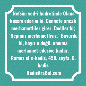   Nefsim yed-i kudretinde Olana kasem ... hadisi şerifi