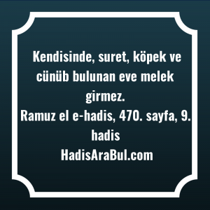   Kendisinde, suret, köpek ve cünüb ... hadisi