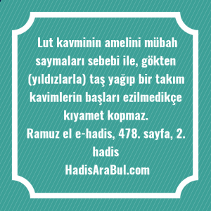   Lut kavminin amelini mübah saymaları ... hadisi