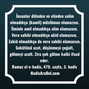   İnsanlar dilinden ve elinden salim ... hadisi şerifi