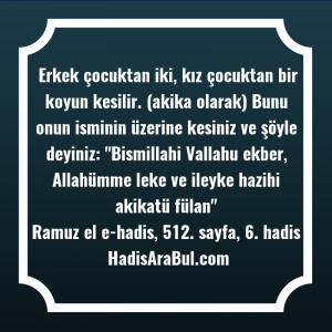   Erkek çocuktan iki, kız çocuktan ... hadisinin tamamı