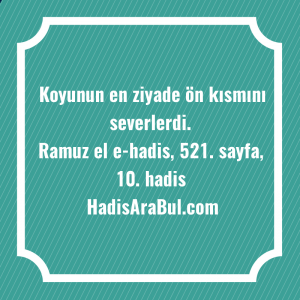   Koyunun en ziyade ön kısmını ... hadisi şerifi