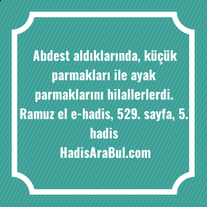   Abdest aldıklarında, küçük parmakları ile ... hadisinin tamamı