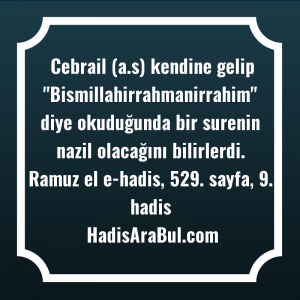   Cebrail (a.s) kendine gelip 