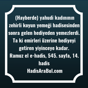   (Hayberde) yahudi kadınının zehirli koyun ... hadisi şerifi