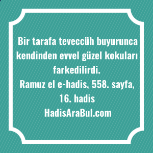   Bir tarafa teveccüh buyurunca kendinden ... ile başlayan hadis