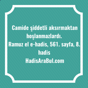   Camide şiddetli aksırmaktan ... hadisi