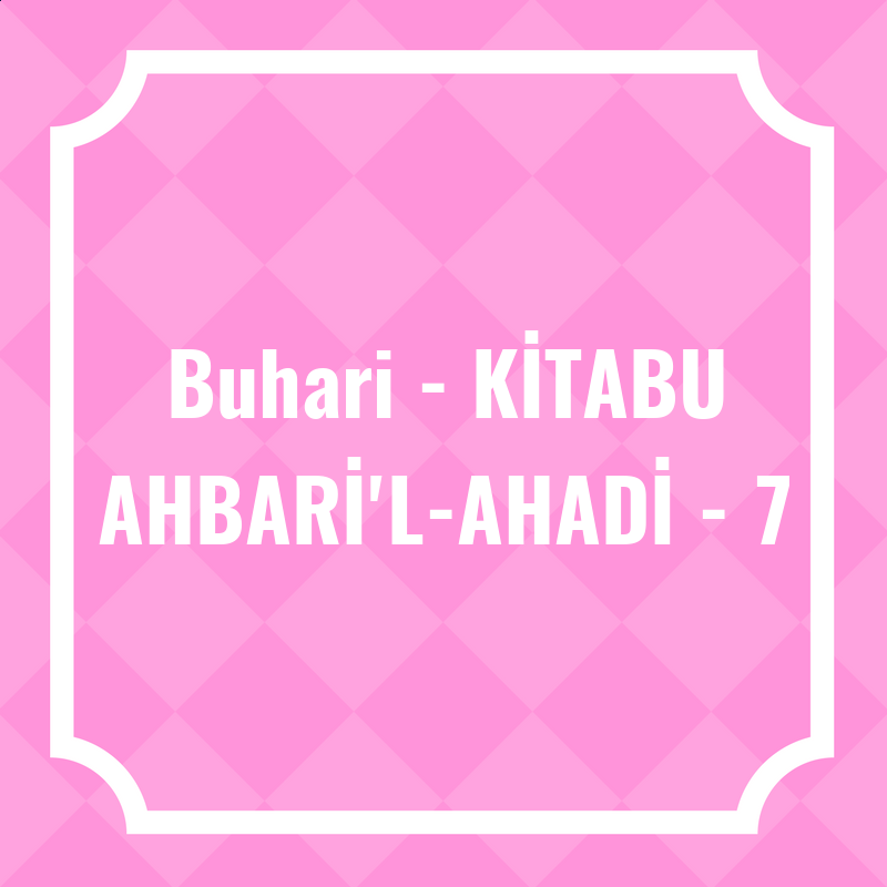 Buhari - KİTABU AHBARİ'L-AHADİ - 7