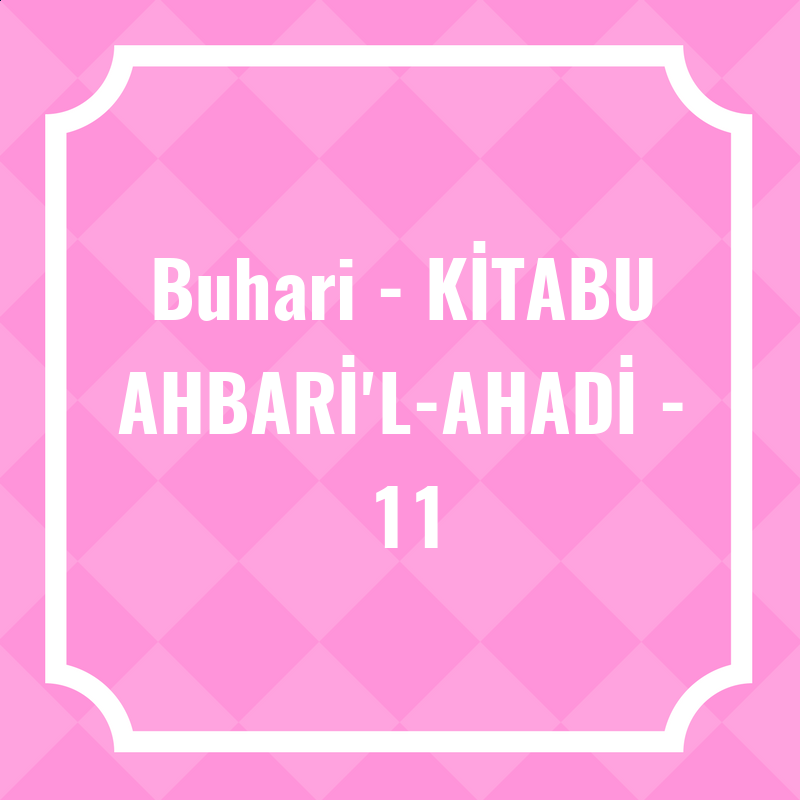 Buhari - KİTABU AHBARİ'L-AHADİ - 11