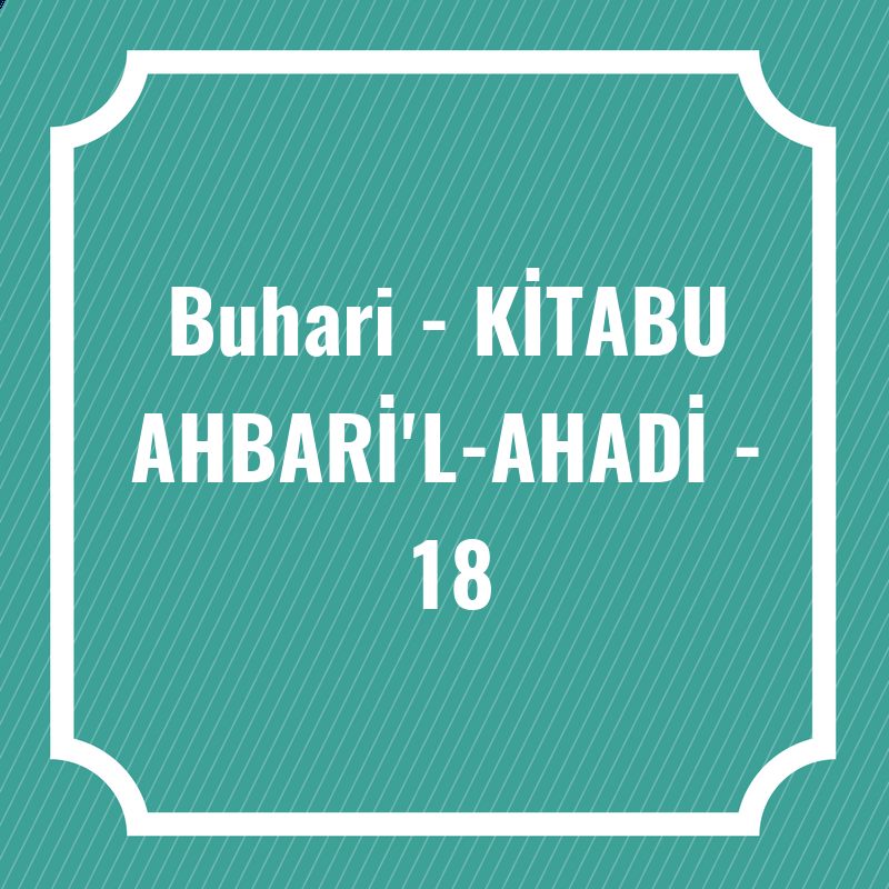 Buhari - KİTABU AHBARİ'L-AHADİ - 18