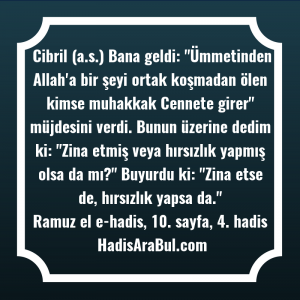   Cibril (a.s.) Bana geldi: 