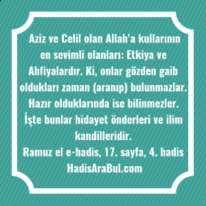   Aziz ve Celil olan Allah'a ... hadisinin tamamı