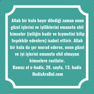   Allah bir kula hayır dilediği ... hadisi