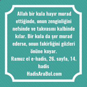   Allah bir kula hayır murad ... ile başlayan hadis