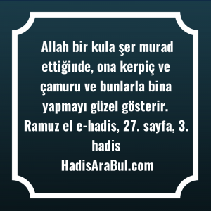   Allah bir kula şer murad ... hadisinin tamamı