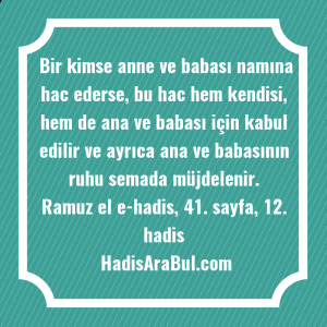   Bir kimse anne ve babası ... hadisinin tamamı